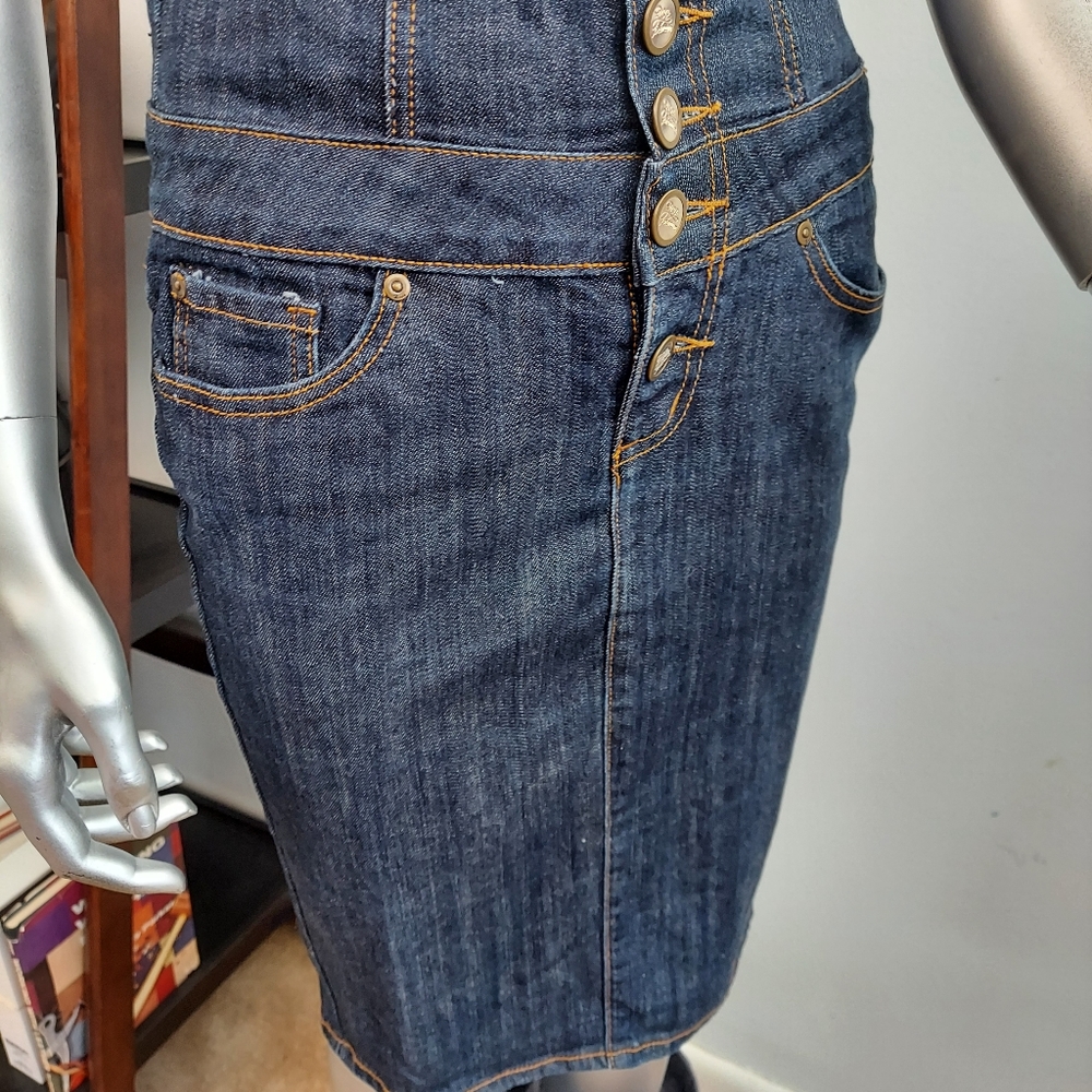 ZCO High Waisted Stretch Denim Pencil Skirt - Picture 4 of 11